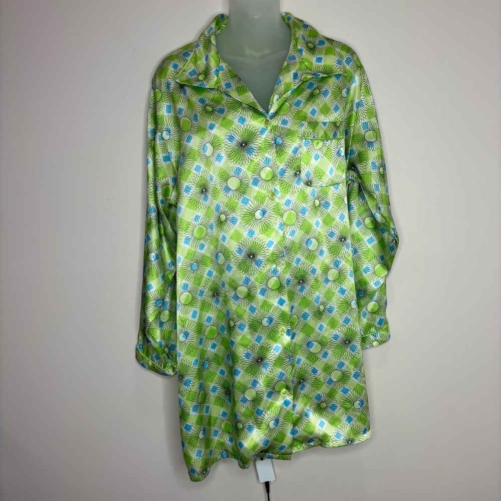 Victoria’s Secret vintage 90s retro long sleeve pajama top slip medium green